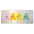 Personalized Wooden Puzzle Vintage Style Capital Letters "Pastel"